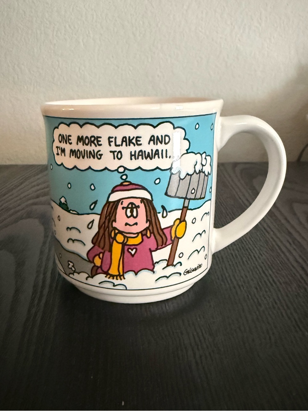 Vintage Cathy Comic Strip Mug "One More Flake and I'm Moving to Hawaii"
